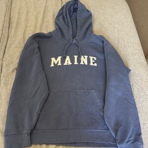 Cozy Blue Hoodie with Maine Lettering